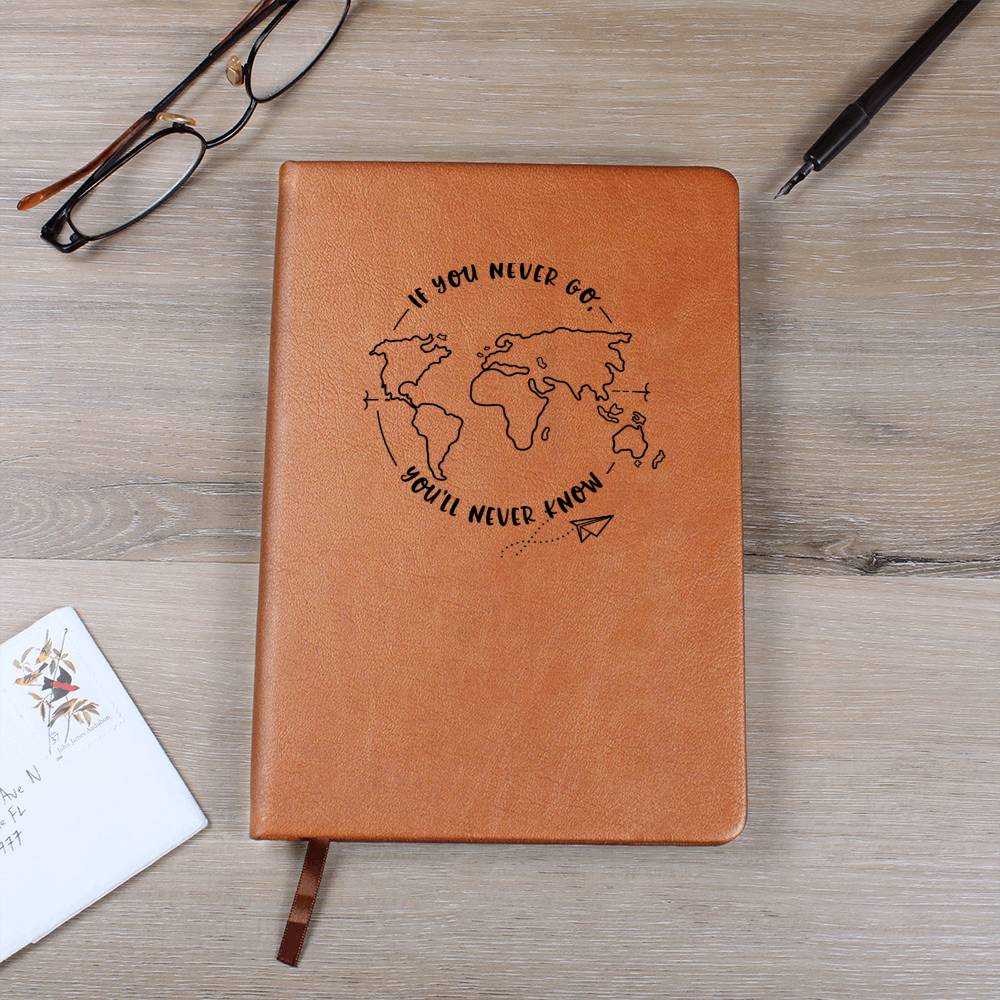 If You Never Go You'll Never Know Journal | Wanderlust Gift for Traveler | Graduation Gift