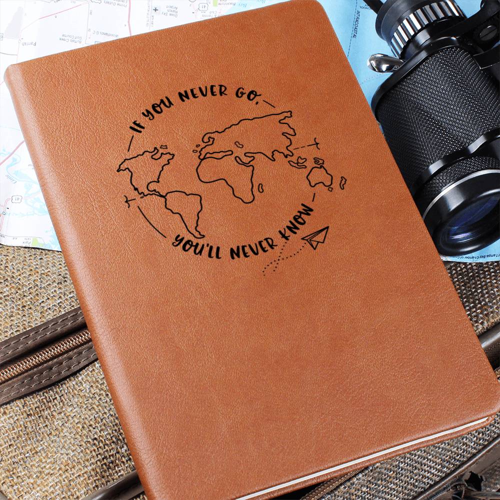 If You Never Go You'll Never Know Journal | Wanderlust Gift for Traveler | Graduation Gift