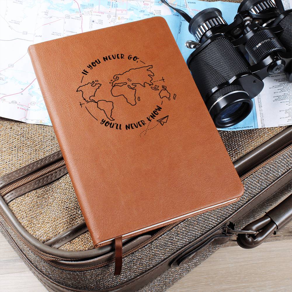 If You Never Go You'll Never Know Journal | Wanderlust Gift for Traveler | Graduation Gift
