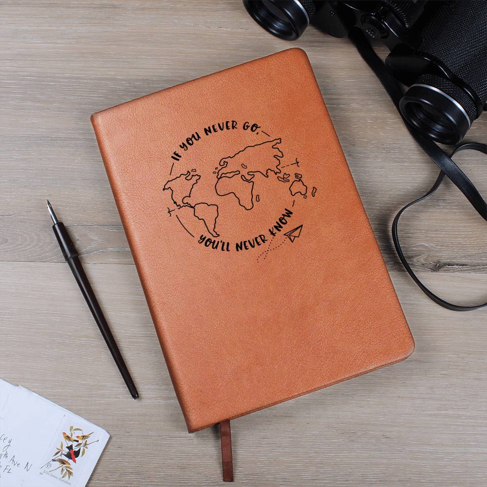 If You Never Go You'll Never Know Journal | Wanderlust Gift for Traveler | Graduation Gift