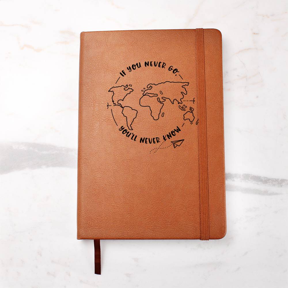 If You Never Go You'll Never Know Journal | Wanderlust Gift for Traveler | Graduation Gift