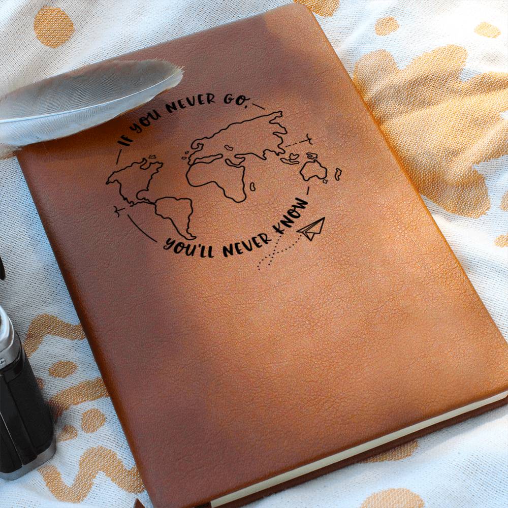 If You Never Go You'll Never Know Journal | Wanderlust Gift for Traveler | Graduation Gift