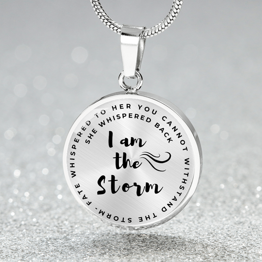 I am the storm Circle Graphic Necklace