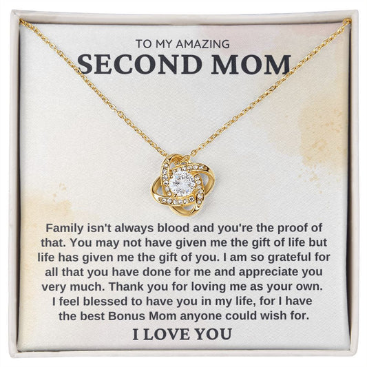 Second mom pastel Gold Necklace Love Knot