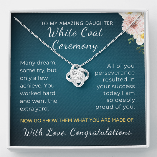 To My Daughter  White Coat Graduation Congratulations Necklace | Proud of You