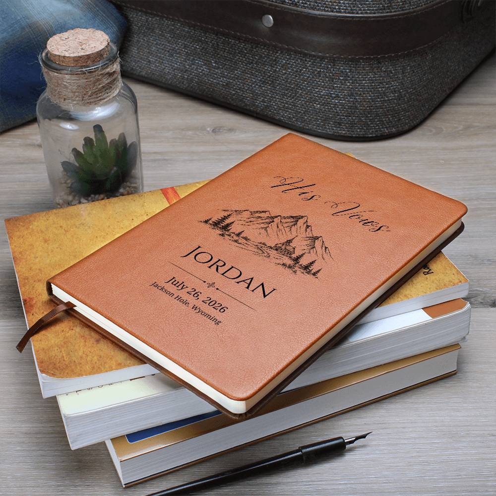 Wedding Vow Books for Couple, Personalized Country Mountain Engagement Gift