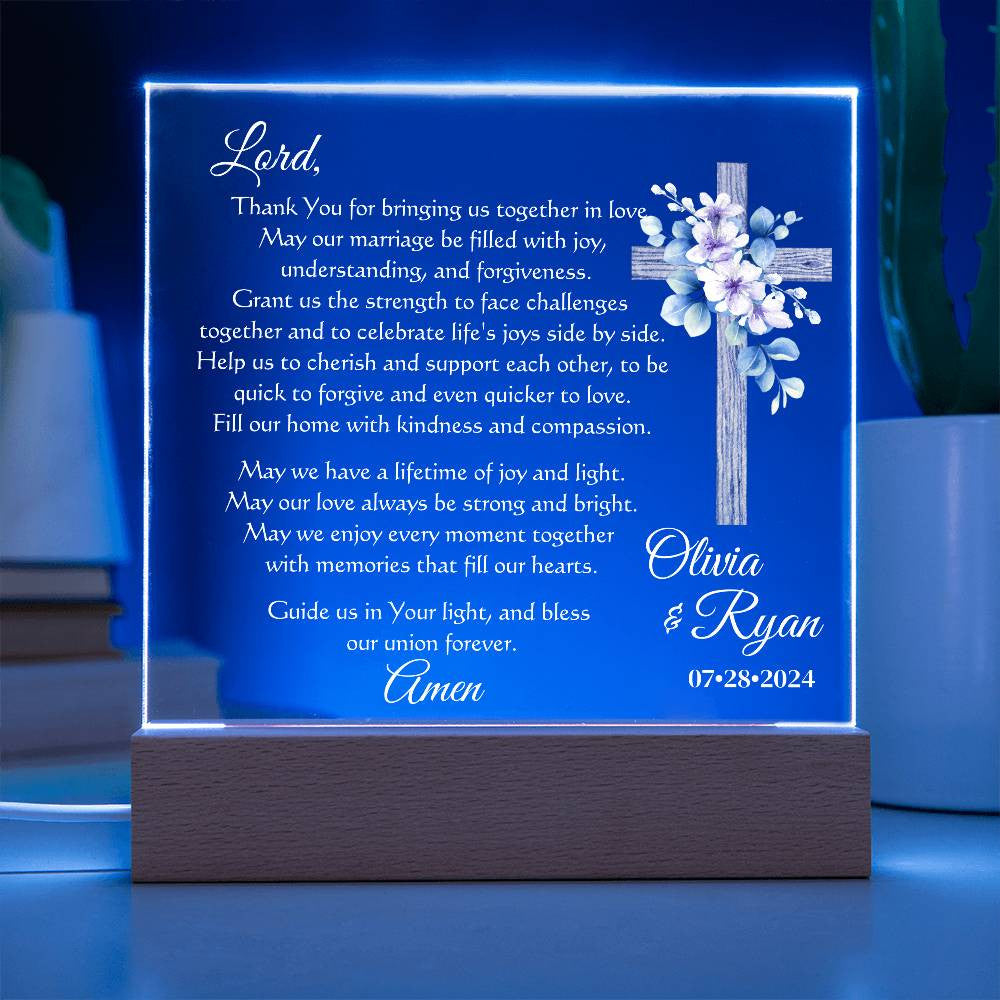 Custom Marriage Prayer for Bride and Groom - Personalized Wedding Gift for Newlyweds