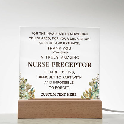 Nurse Preceptor Personalized Gift - Custom Acrylic LED Plaque