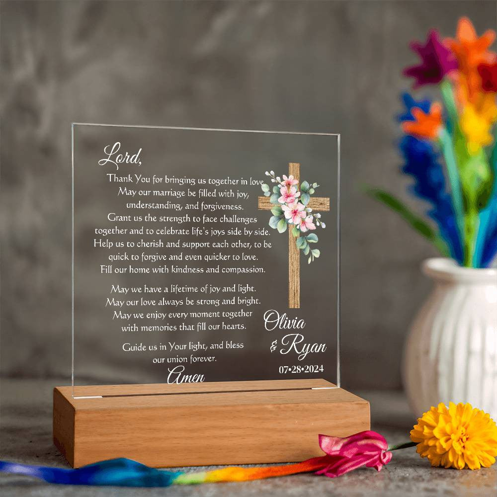 Custom Marriage Prayer for Bride and Groom - Personalized Wedding Gift for Newlyweds