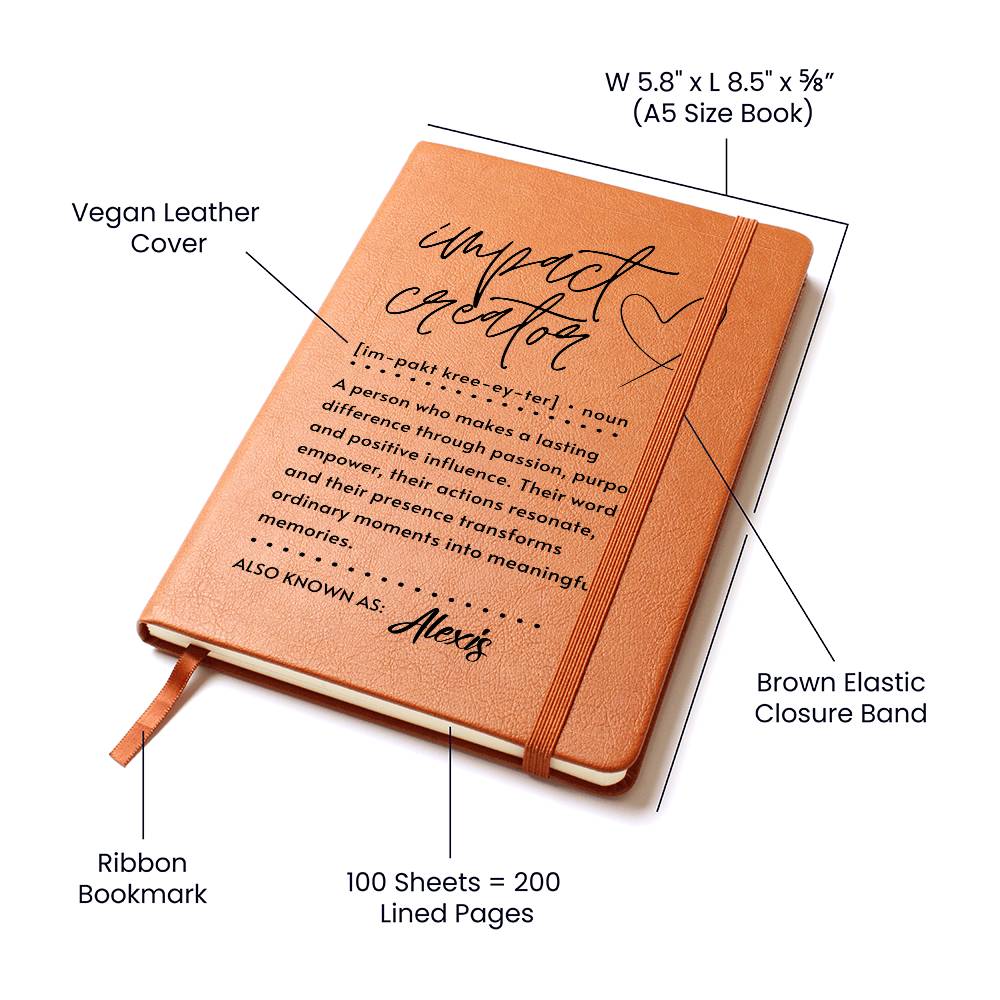Impact Creator Journal Personalized Notebook Leader Gift  Appreciation Present