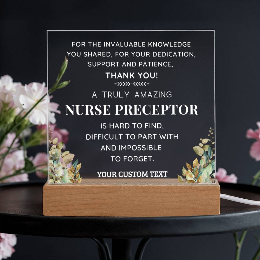 Nurse Preceptor Personalized Gift - Custom Acrylic LED Plaque