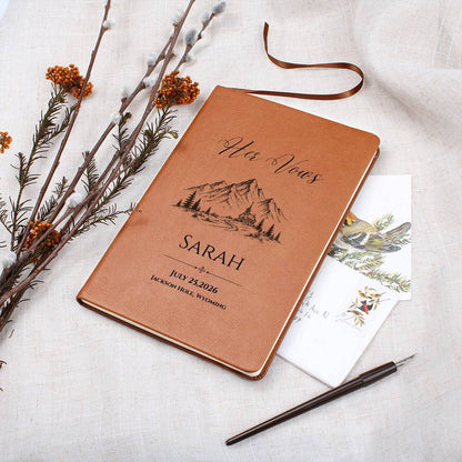 Wedding Vow Books for Couple, Personalized Country Mountain Engagement Gift