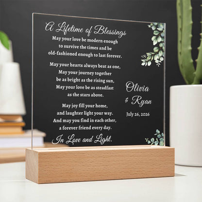 Wedding Blessing Prayer for Newlyweds - Personalized Keepsake