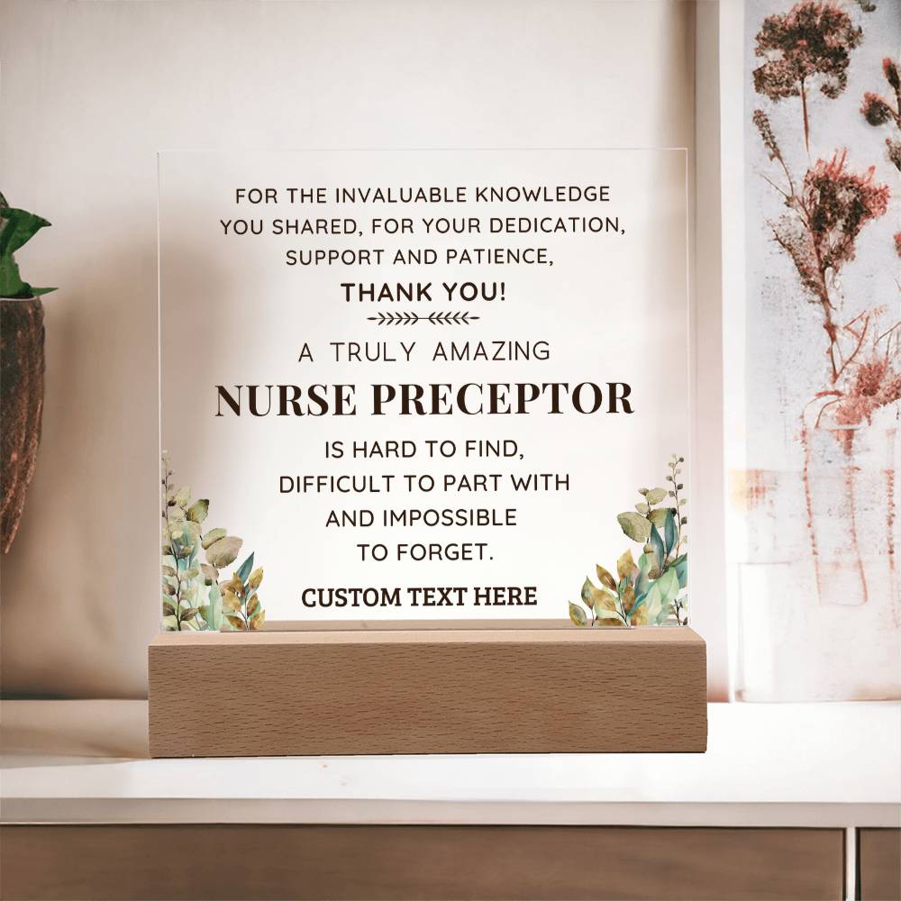 Nurse Preceptor Personalized Gift - Custom Acrylic LED Plaque