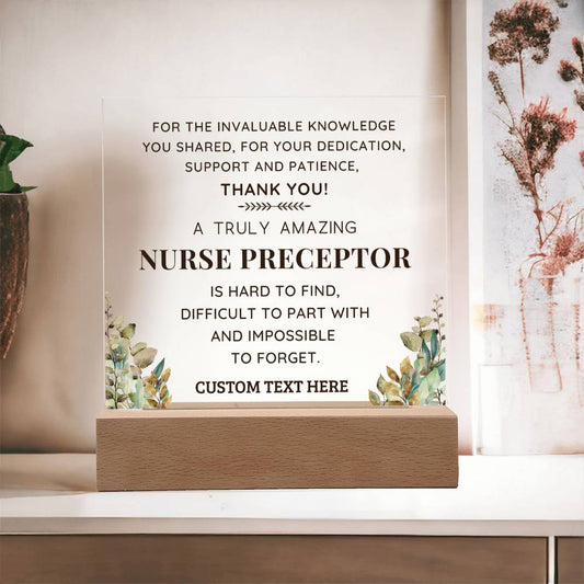 Nurse Preceptor Personalized Gift - Custom Acrylic LED Plaque