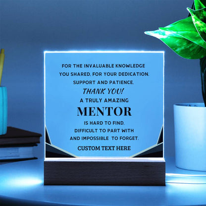 Mentor Appreciation Thank You Gift - Custom Acrylic LED Plaque
