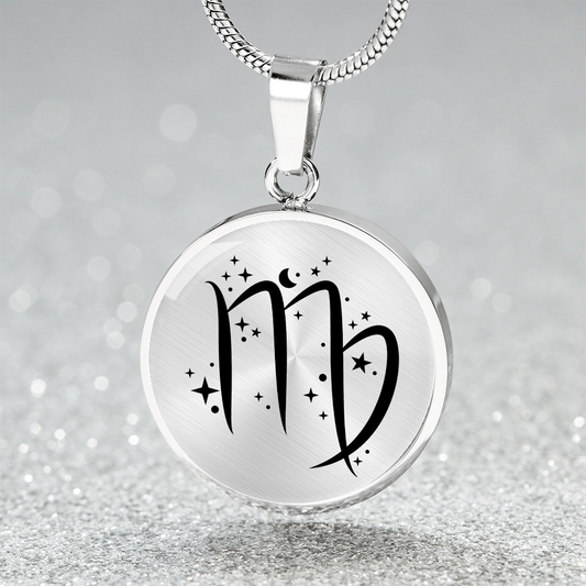 Virgo Black no name Circle Graphic Necklace