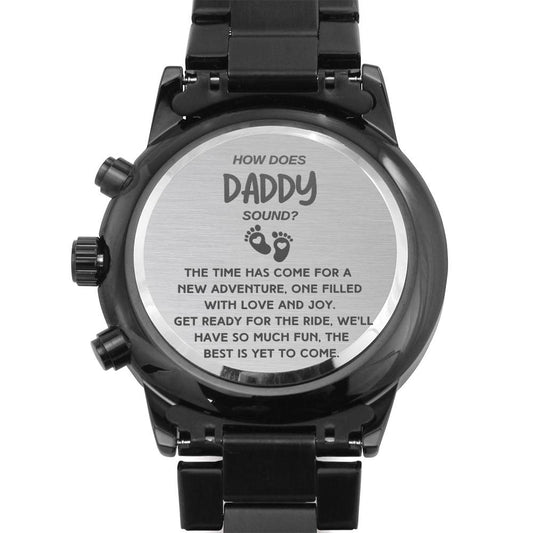Pregnancy Reveal  | How does Daddy Sound | Men's Engraved Watch | New Edition