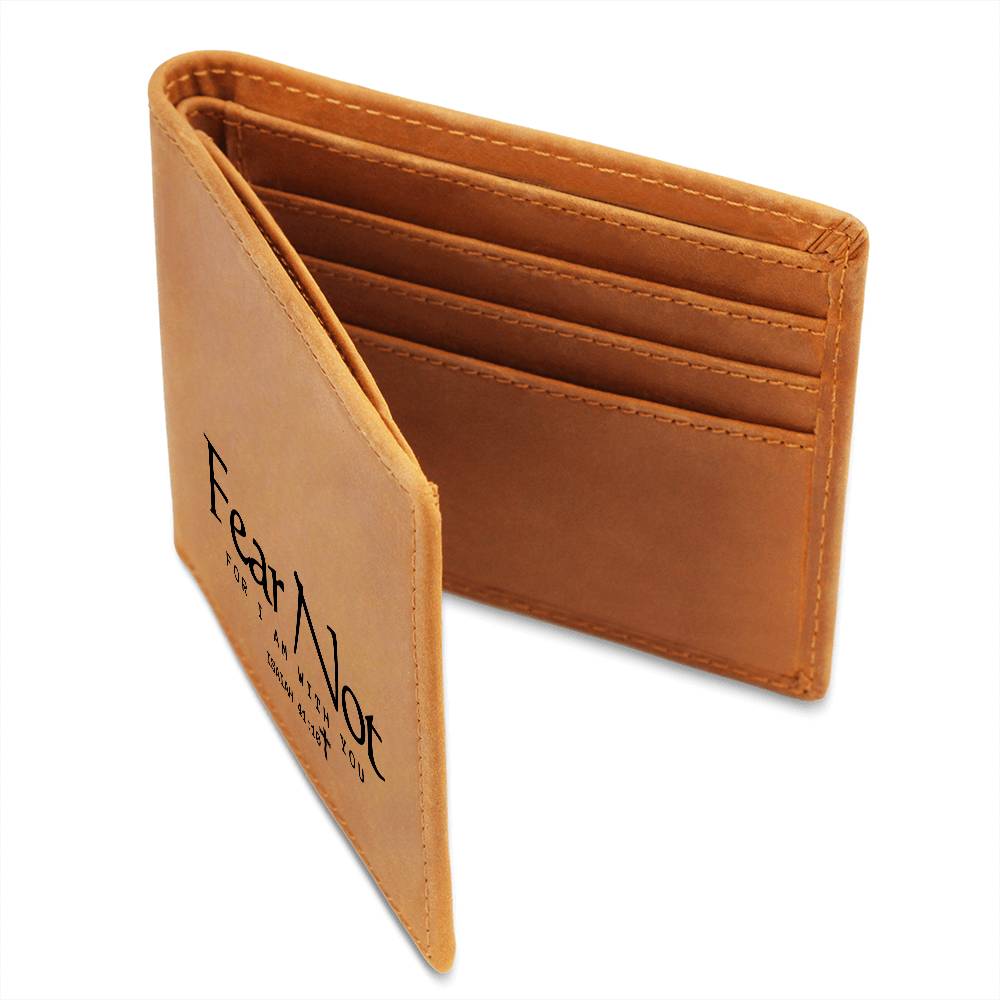 Fear Not Bible Psalm Leather Wallet | Christian Gift for Men