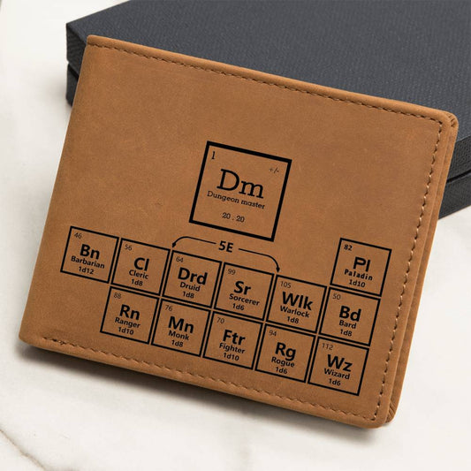 Periodic Table DND Leather Wallet | Gift for Men