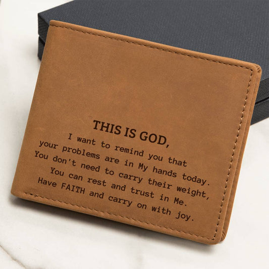 This is God Leather Wallet | Christian Gift for Men