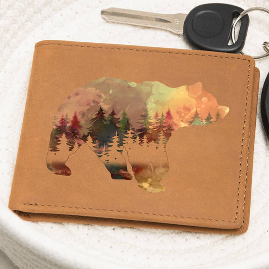 Bear Leather Wallet | Gift for Men