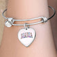 Mama  Easter Heart Bangle Bracelet | Personalized Back Engraving | Mothers Day Gift