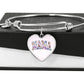 Mama  Easter Heart Bangle Bracelet | Personalized Back Engraving | Mothers Day Gift