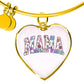 Mama  Easter Heart Bangle Bracelet | Personalized Back Engraving | Mothers Day Gift