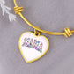 Mama  Easter Heart Bangle Bracelet | Personalized Back Engraving | Mothers Day Gift