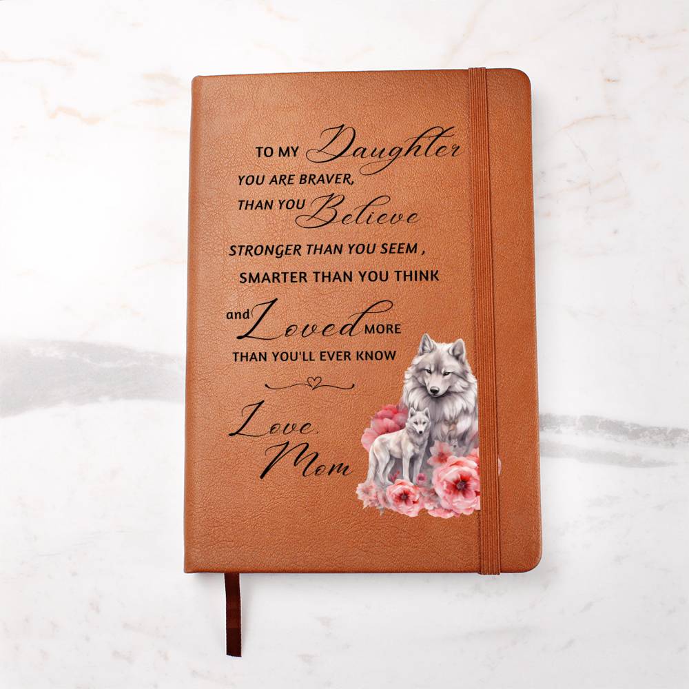 Watercolour Wolf Mother Daughter Journal | Encouragement Support Gift | Graphic Journal Notebook