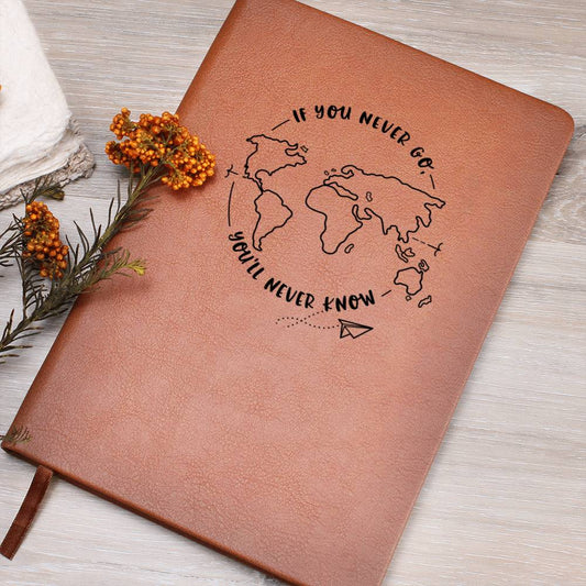 If You Never Go You'll Never Know Journal | Wanderlust Gift for Traveler | Graduation Gift