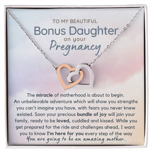 Special Bonus Daughter Pregnancy Gift Heart Necklace  | New Mom Gift