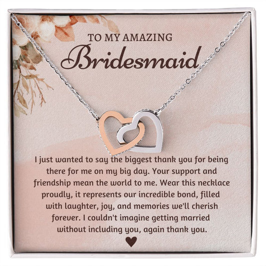 Bridesmaid Thank You Gift Heart Necklace |  Limited Edition