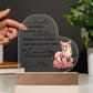 Fox Mother Daughter | Braver Stronger Smarter Heart Plaque | Premium Acrylic LED  Table NIght Light | Gift from Mom