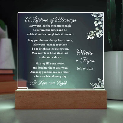Wedding Blessing Prayer for Newlyweds - Personalized Keepsake
