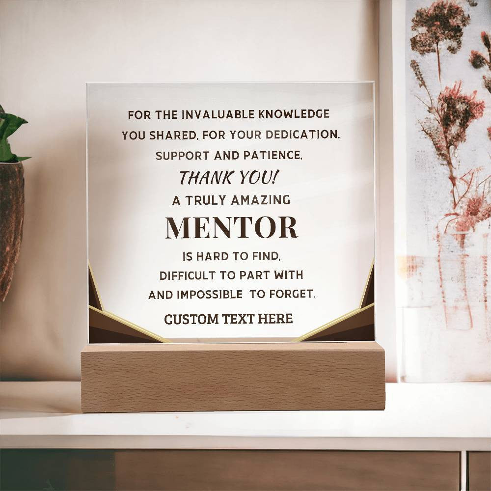 Mentor Appreciation Thank You Gift - Custom Acrylic LED Plaque