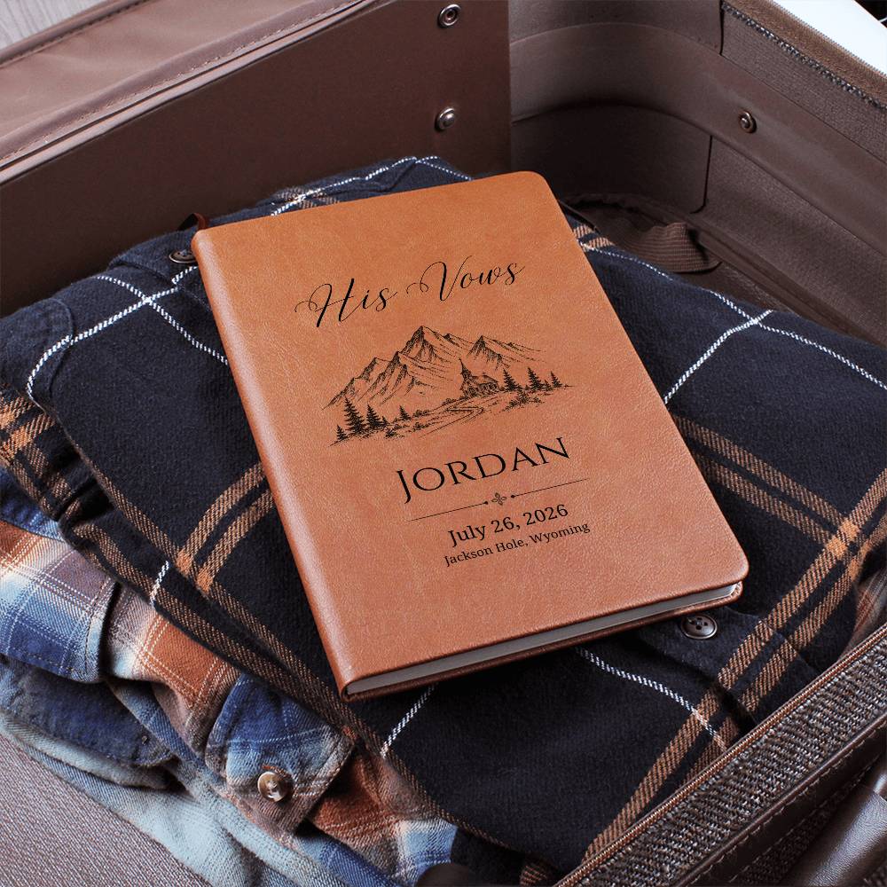 Wedding Vow Books for Couple, Personalized Country Mountain Engagement Gift