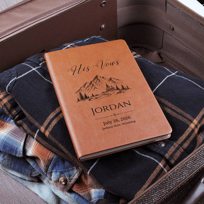 Wedding Vow Books for Couple, Personalized Country Mountain Engagement Gift