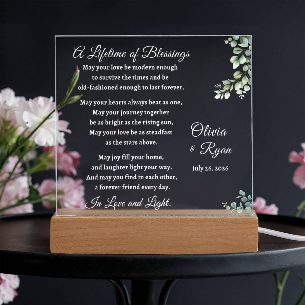 Wedding Blessing Prayer for Newlyweds - Personalized Keepsake