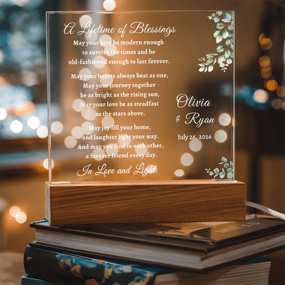 Wedding Blessing Prayer for Newlyweds - Personalized Keepsake