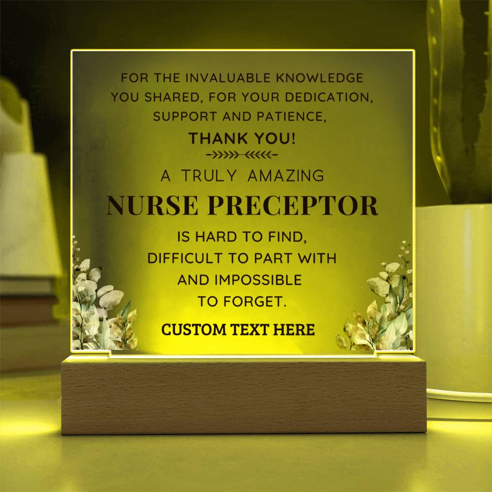 Nurse Preceptor Personalized Gift - Custom Acrylic LED Plaque