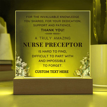 Nurse Preceptor Personalized Gift - Custom Acrylic LED Plaque