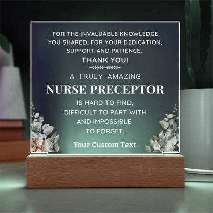 Nurse Preceptor Personalized Gift - Custom Acrylic LED Plaque