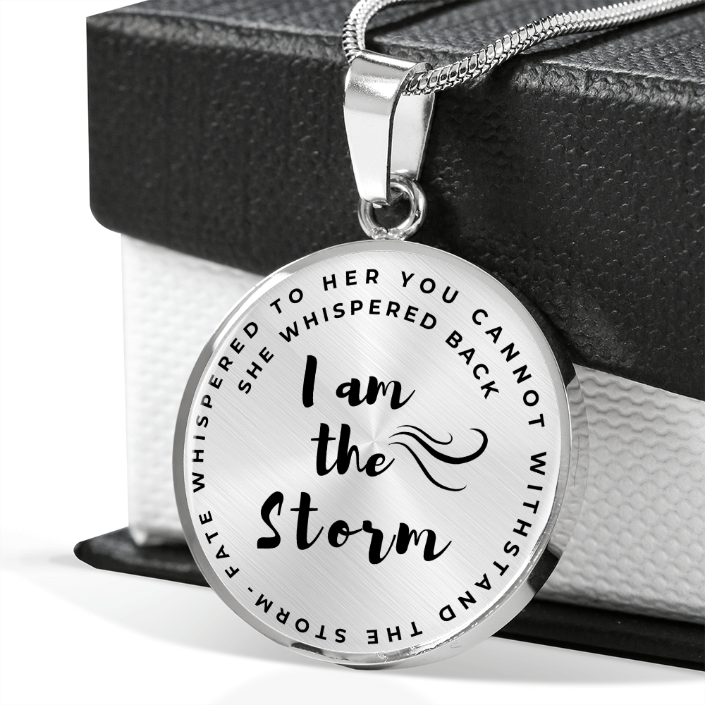 I am the storm Circle Graphic Necklace