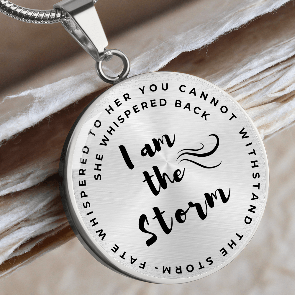 I am the storm Circle Graphic Necklace