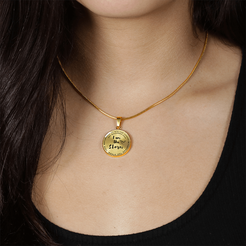 I am the storm Circle Graphic Necklace