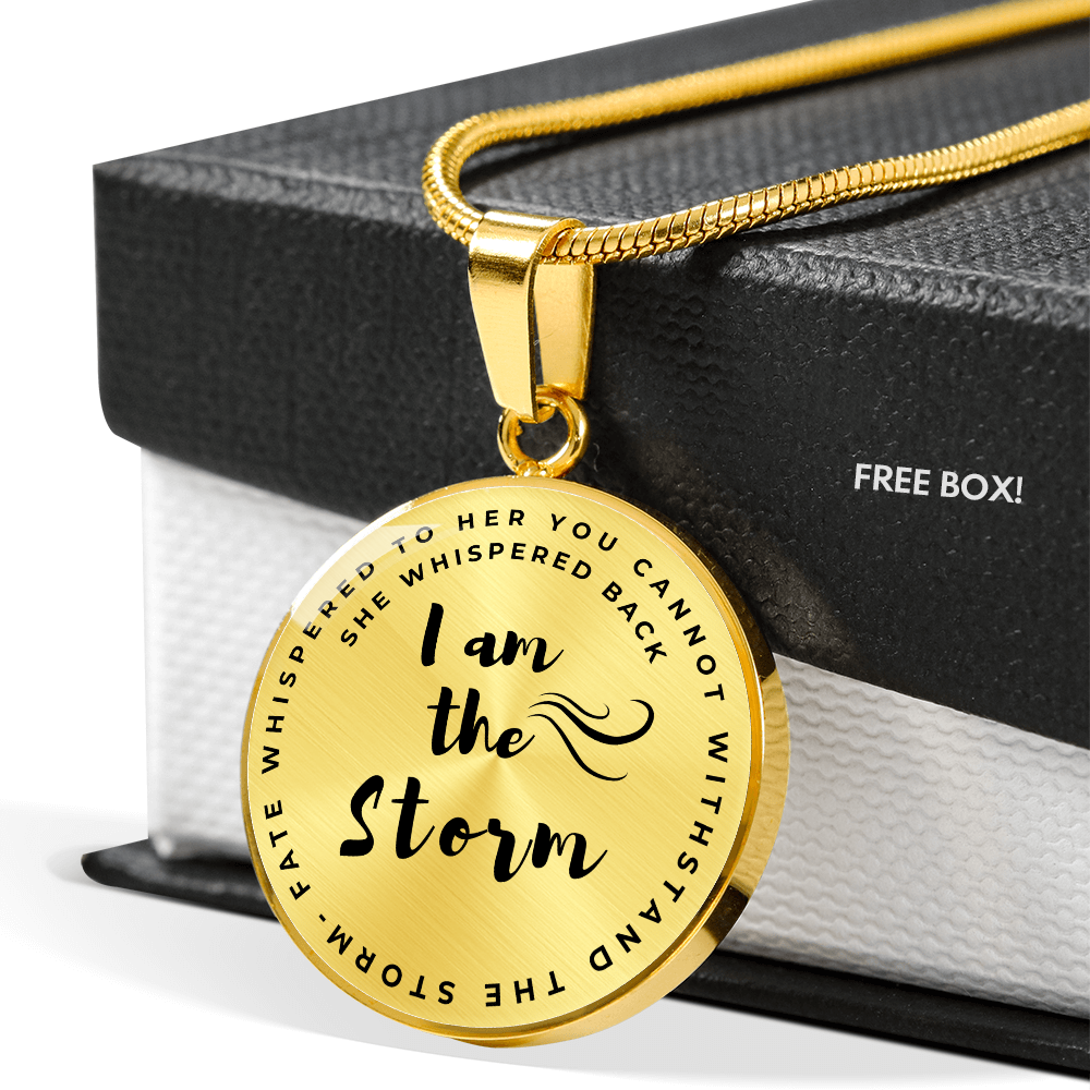 I am the storm Circle Graphic Necklace