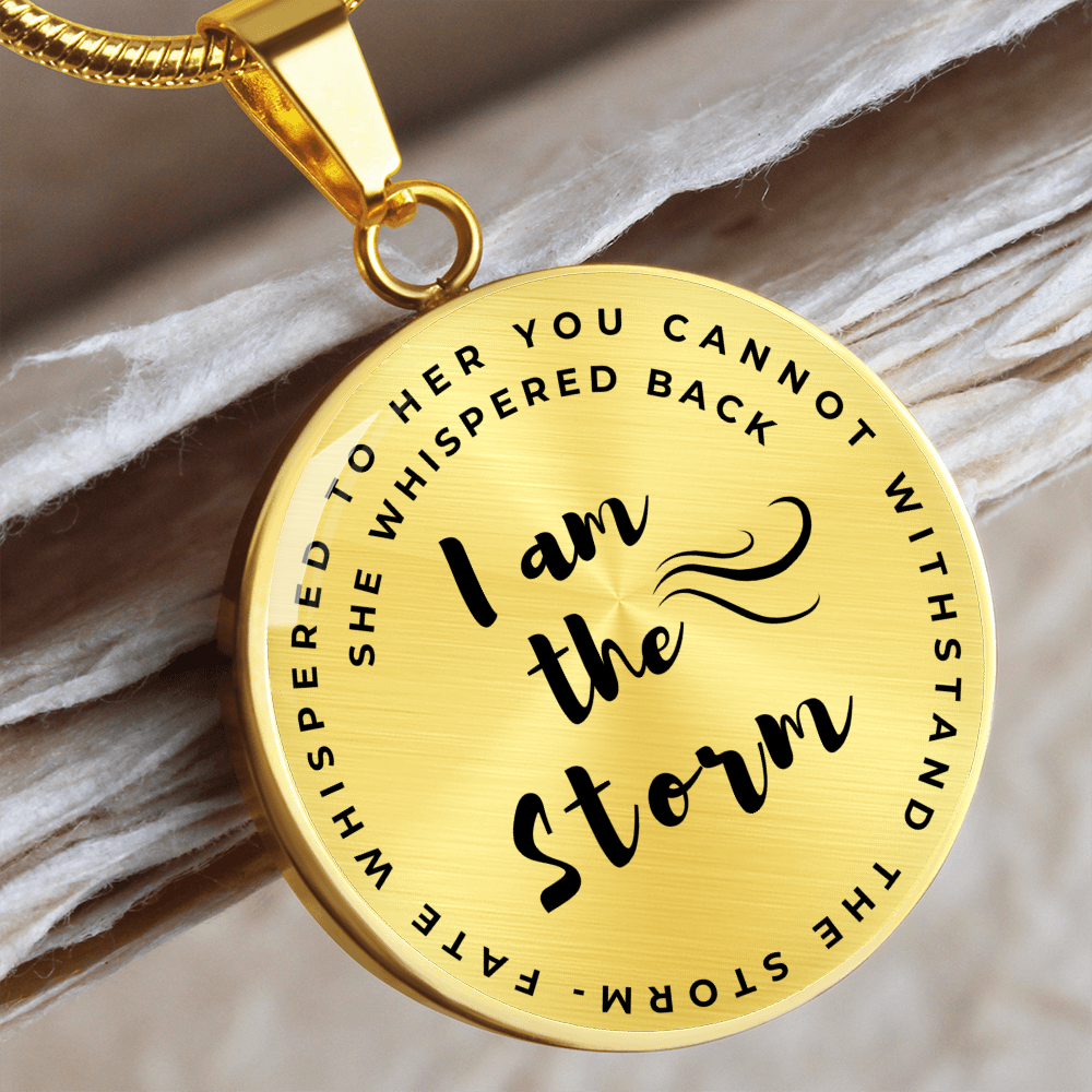 I am the storm Circle Graphic Necklace