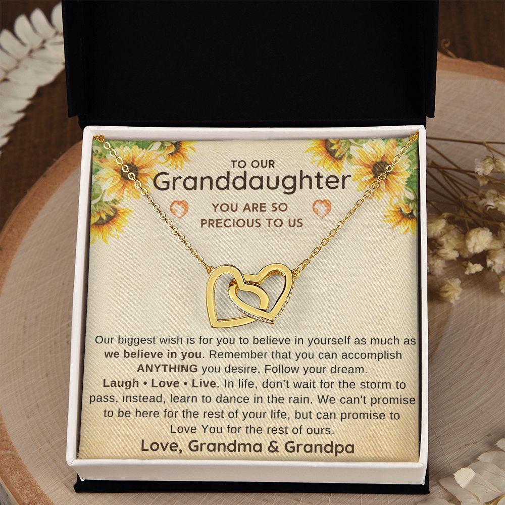 To Our Granddaughter Necklace from grandparents - Dance in The Rain - confirmation gifts for girls , 13th Birthday